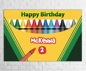 Crayon theme birthday party backdrop design