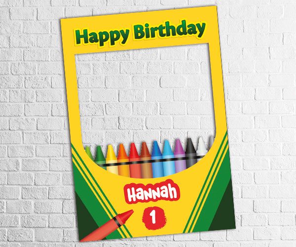 crayon theme birthday photo frame