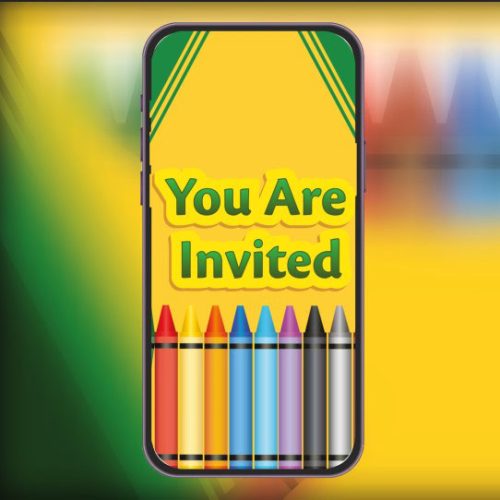 Crayon Brithday Party Video invitation